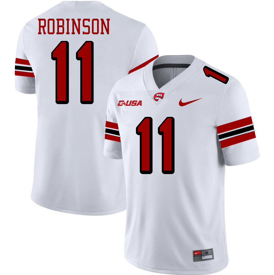 Western Kentucky Hilltoppers #11 Kent Robinson College Football Jerseys Stitched-White